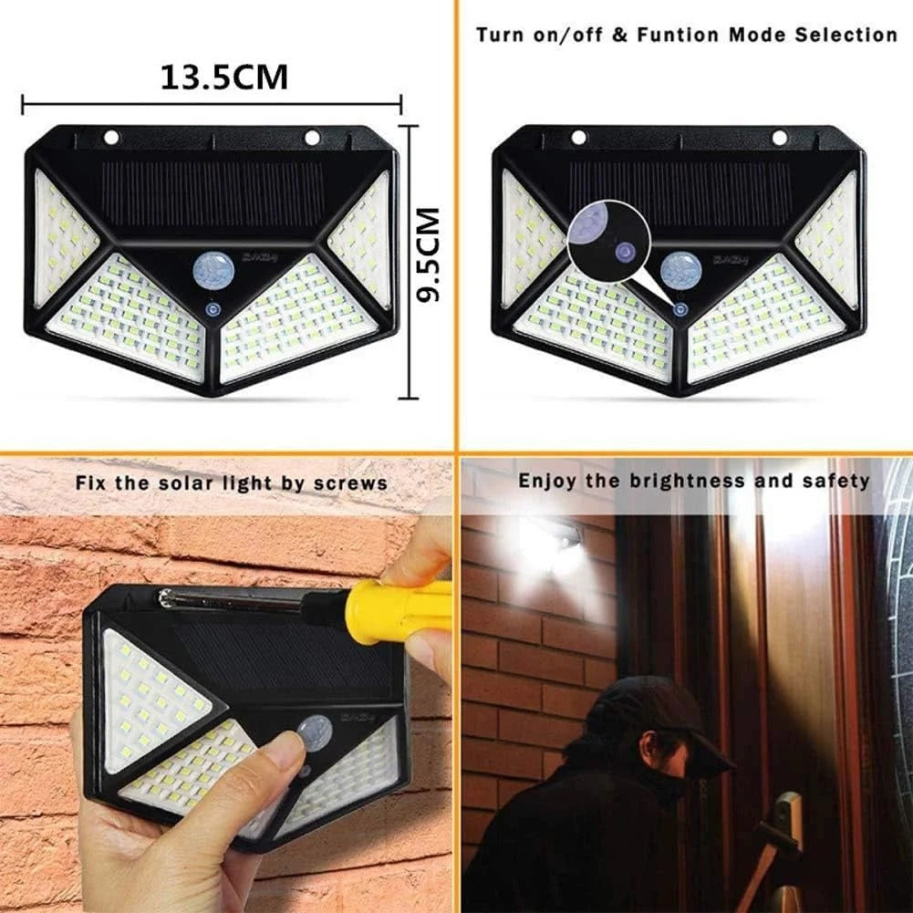 Solar Motion Sensor Wall Lights, 2-Pack