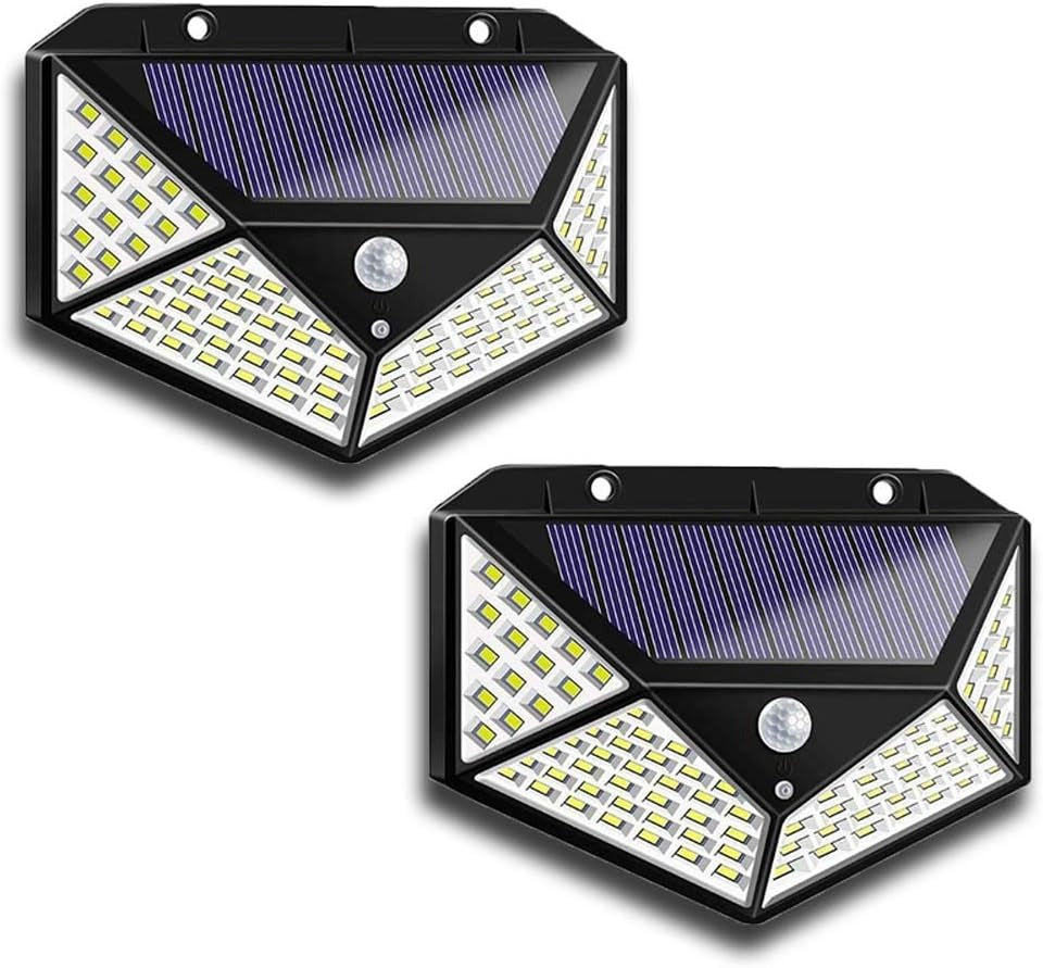 Solar Motion Sensor Wall Lights, 2-Pack
