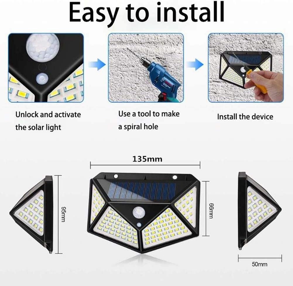 Solar Motion Sensor Wall Lights, 2-Pack
