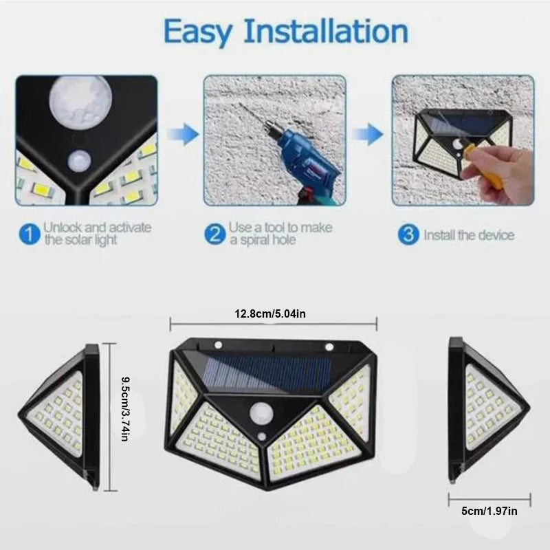 Solar Motion Sensor Wall Lights, 2-Pack