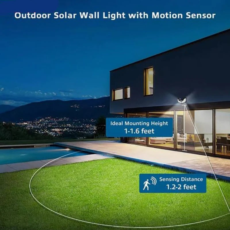 Solar Motion Sensor Wall Lights, 2-Pack